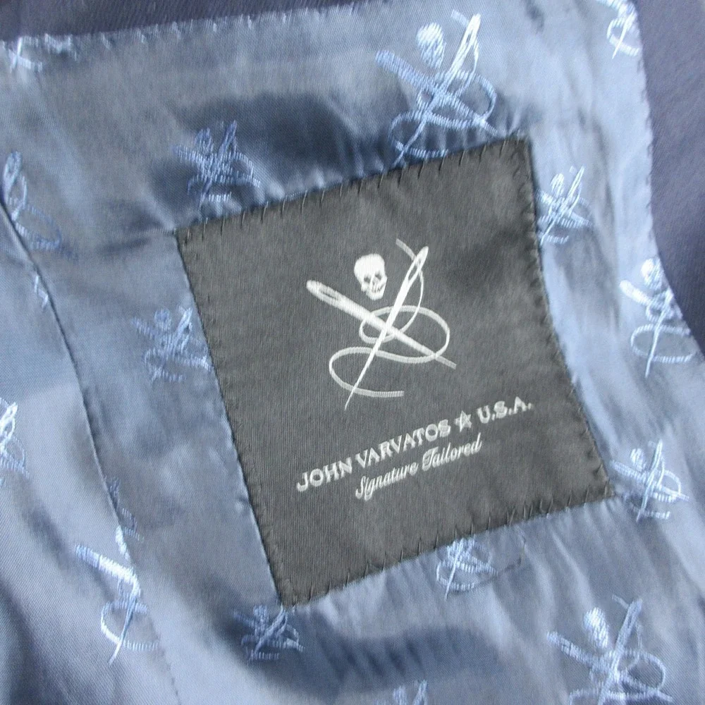 John Varvatos U.S.A. Blazer Mens 38R Blue Wool Bleecker Sport Coat Jacket